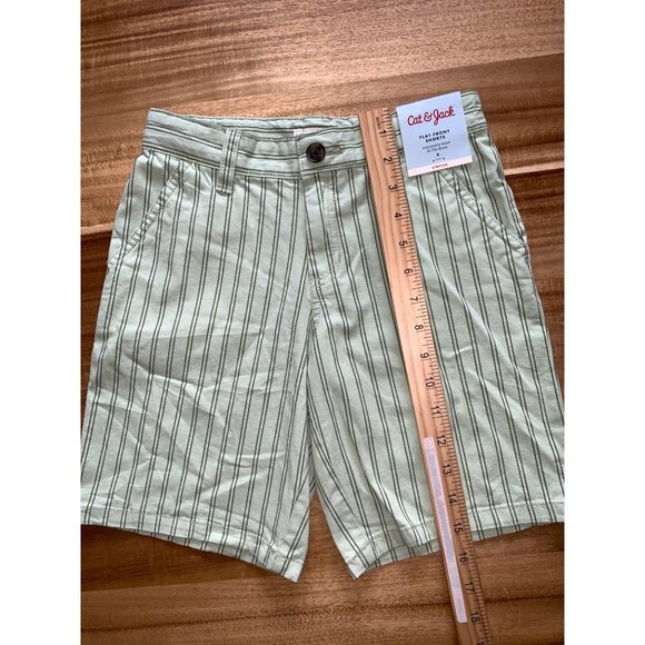 Cat & Jack Boys Green Striped Shorts With Pockets Size 8 - Picture 12 of 12